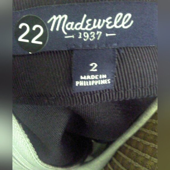 BNWOT MADEWELL SZ. 2 MINI SKIRT PLEATED HEATHERED GREY SHARP CLASSY & ELEGANT - Picture 8 of 10